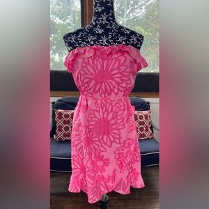 Lilly Pulitzer Strapless Pink Floral Dress